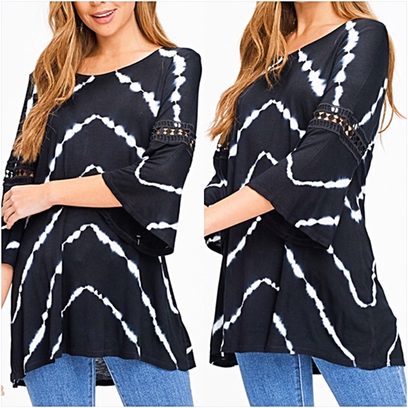 Boho Tie Die Year Round Tunic Top L XL - Picture 3 of 8